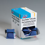 Rescue Breather  CPR face shield on keychain, BLUE