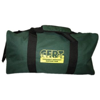 Green Duffel Bag with  CERT Logo