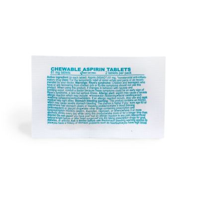 Aspirin Tablets (81 mg, Low Dose) - 1 2-Tablet Pack per Ziplock